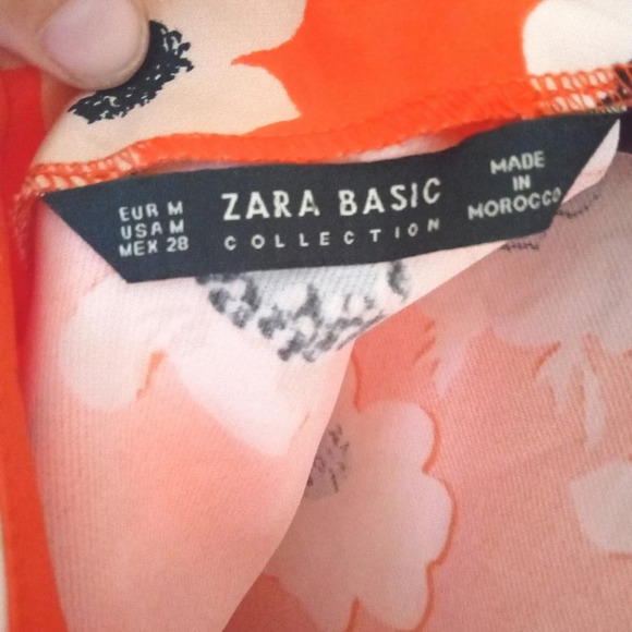 Zara Basic All Over Poppy Floral Print Back Button Balloon Sleeves Blouse Medium - Picture 9 of 10